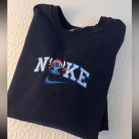 Other - Custom Nike Lilo and Stitch Christmas Black Sweatshirt